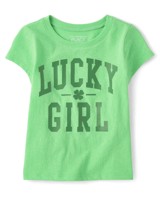 Camiseta con gráfico Lucky Girl de la familia a juego para bebés y niñas pequeñas