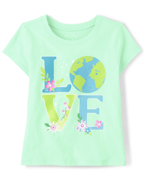 T-shirt graphique Love Earth pour bébé et toute-petite fille