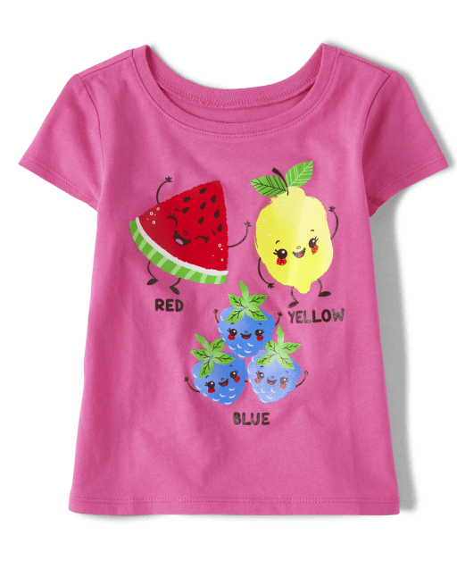 Baby And Toddler Girls Fruit Graphic Tee