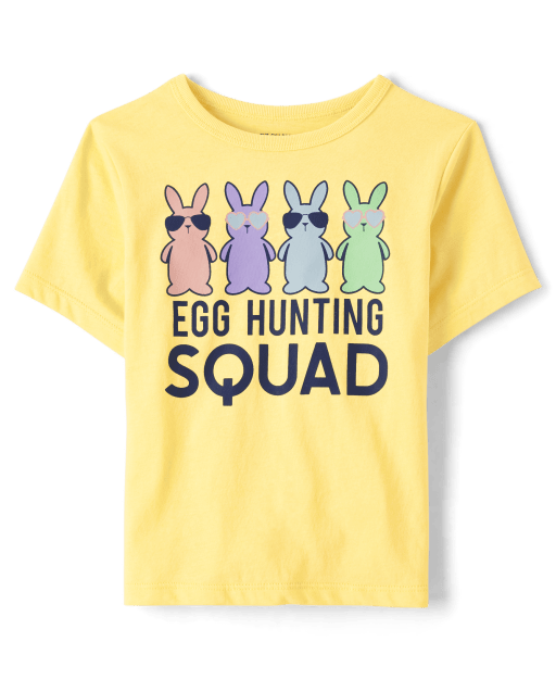 Camiseta gráfica unisex a juego con escuadrón de caza de huevos familiares para bebés y niños pequeños