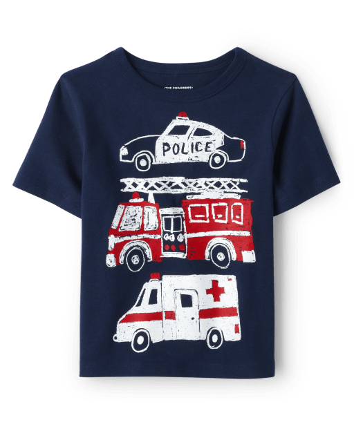 Baby And Toddler Boys Rescue Trucks Graphic Tee