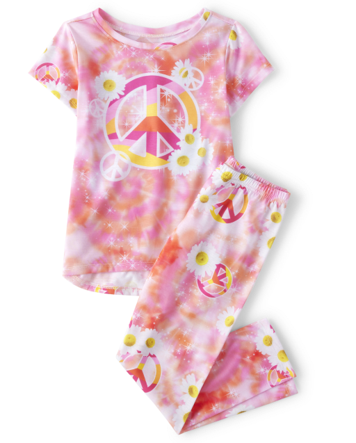Girls Tie Dye Peace Pajamas