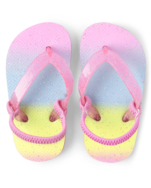 Toddler Girls Ombre Glitter Flip Flops