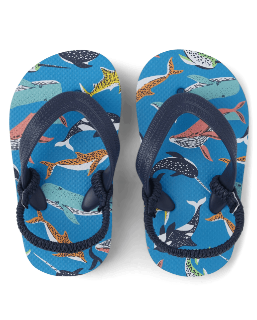 Toddler Boys Sea Life Flip Flops