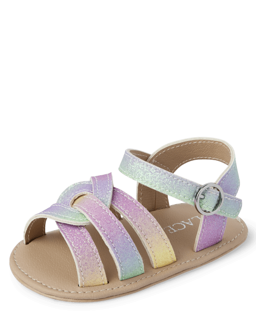 Baby Girls Rainbow Ombre Glitter Sandals