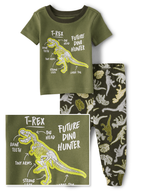 Baby And Toddler Boys Dino Snug Fit Cotton Pajamas
