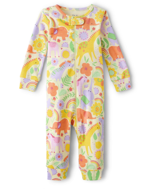 Baby And Toddler Girls Animal Snug Fit Cotton One Piece Pajamas