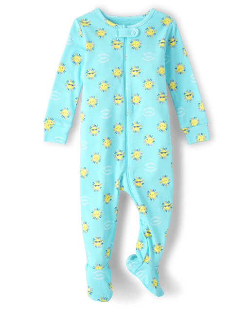 Baby And Toddler Girls Sun Snug Fit Cotton One Piece Pajamas