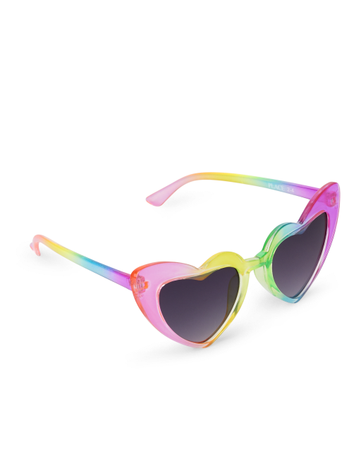 Toddler Girls Rainbow Ombre Heart Sunglasses
