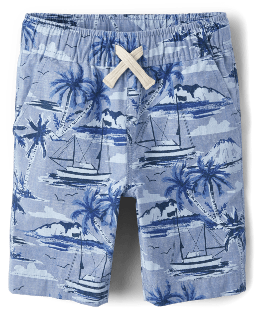 Boys Tropical Pull On Jogger Shorts