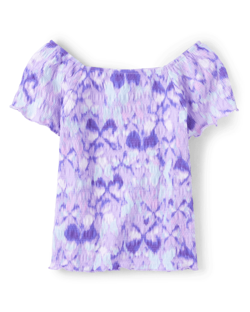 Top fruncido con mariposas para niñas