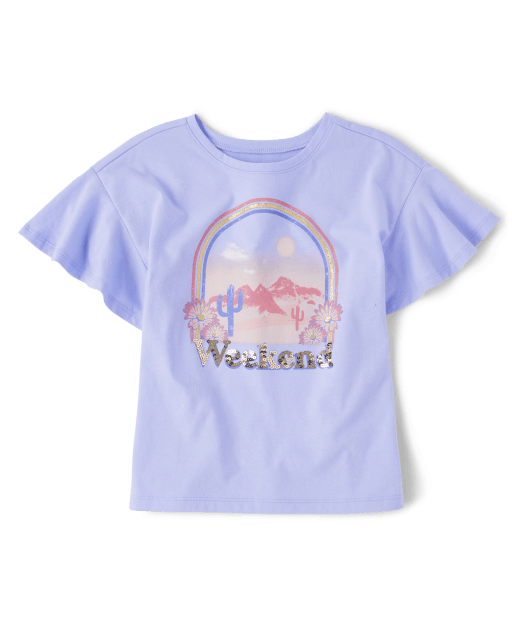 Top con estampado de volantes para niñas