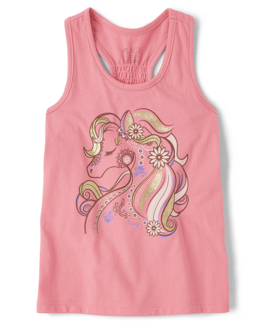 Camiseta sin mangas con estampado para niñas
