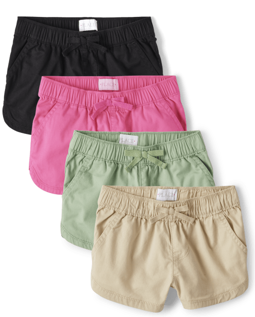 Pack de 4 Shorts sin cierres de sarga para niña