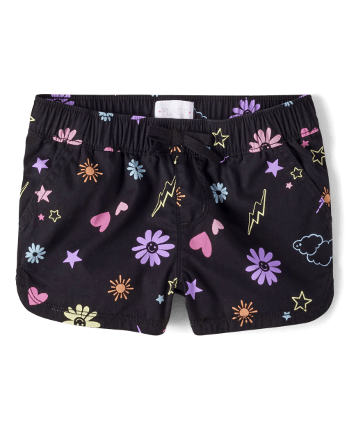 Shorts de sarga estampados para niñas