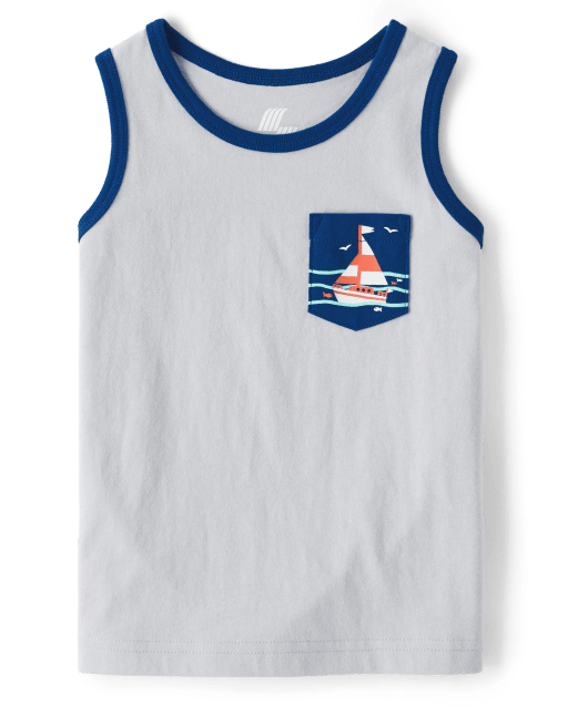 Camiseta sin mangas con bolsillo tipo velero para bebés y niños pequeños