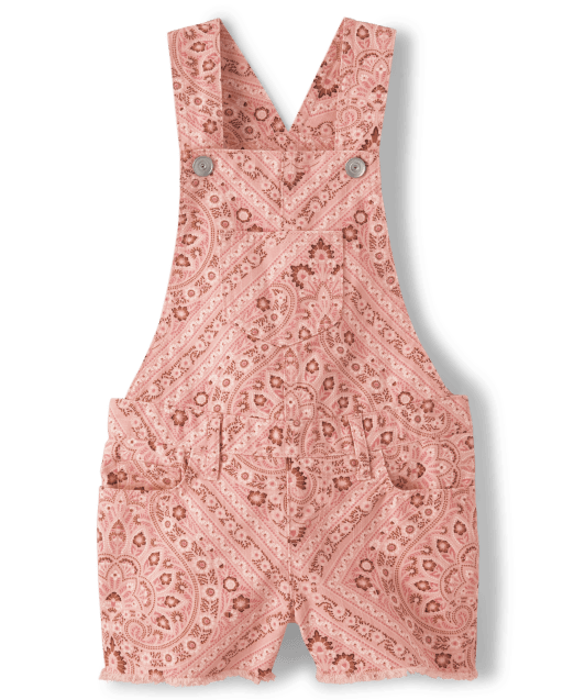 Girls Bandana Twill Shortalls
