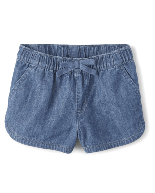 Toddler Girls Chambray Pull On Shorts