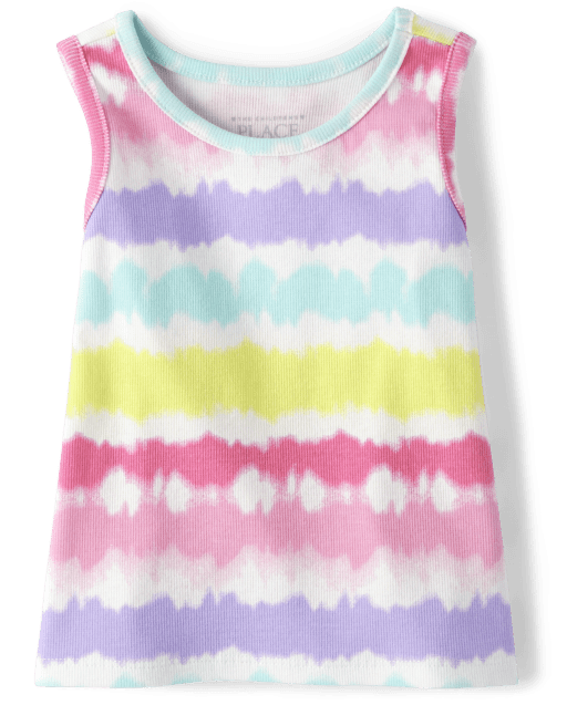 Camiseta sin mangas con efecto tie-dye para bebés y niñas pequeñas