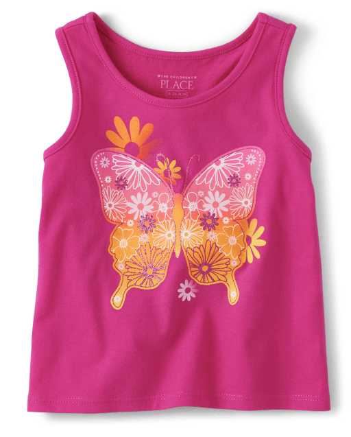 Camiseta sin mangas con estampado para bebés y niñas pequeñas