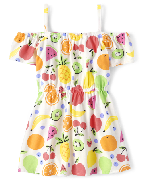 Baby And Toddler Girls Fruit Off Shoulder Dress