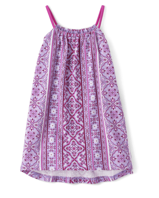 Baby And Toddler Girls Print High Low Dress