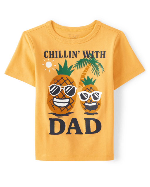Baby And Toddler Boys Chillin With Dad Graphic Tee
