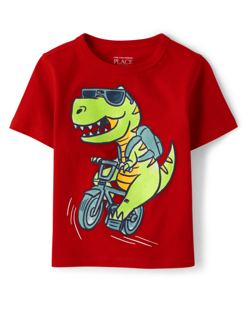 Baby And Toddler Boys Dino Bike Graphic Tee