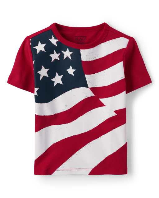 Baby And Toddler Boys American Flag Graphic Tee