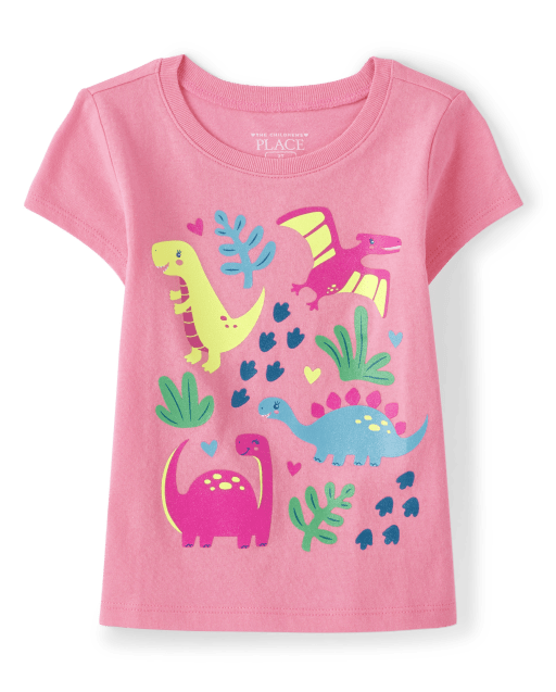 Baby And Toddler Girls Dino Graphic Tee