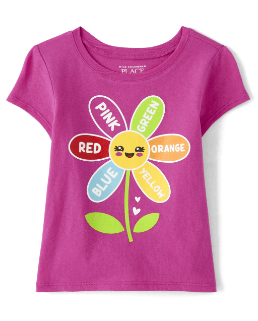 Baby And Toddler Girls Flower Graphic Tee