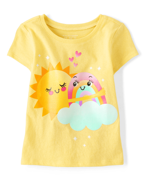 Baby And Toddler Girls Rainbow Graphic Tee