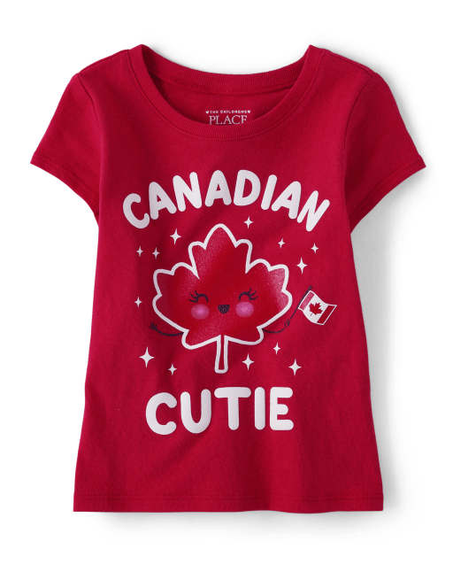 Baby And Toddler Girls Canadian Cutie Graphic Tee