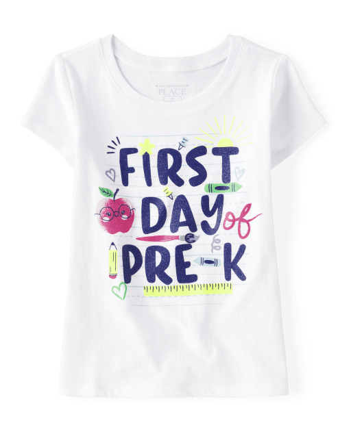 Toddler Girls First Day Of Pre-K Graphic Tee