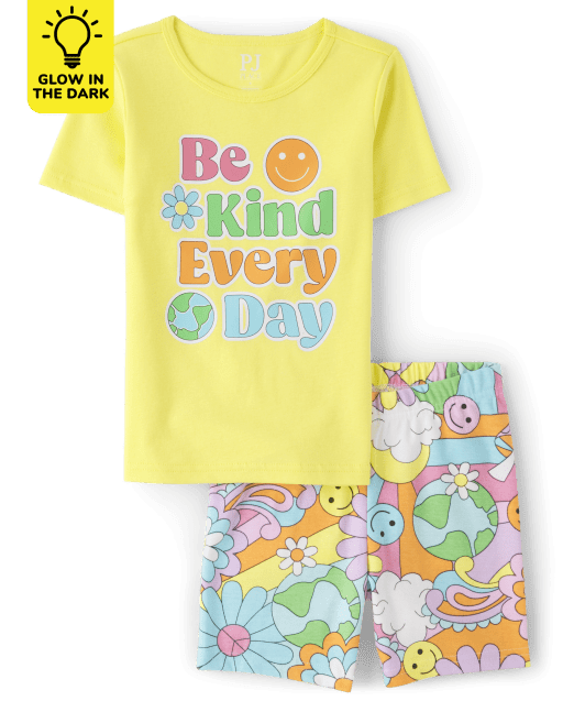 Pijama de algodón ajustado para niña Glow Be Kind - lbl_product_image_view_1