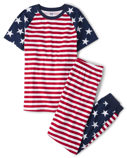 Pijama de algodón americana familiar a juego unisex para adultos