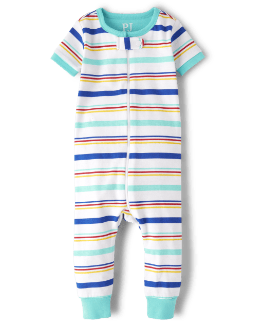 Unisex Baby And Toddler Striped Snug Fit Cotton One Piece Pajamas