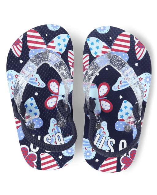 Toddler Girls Americana Butterfly Flip Flops