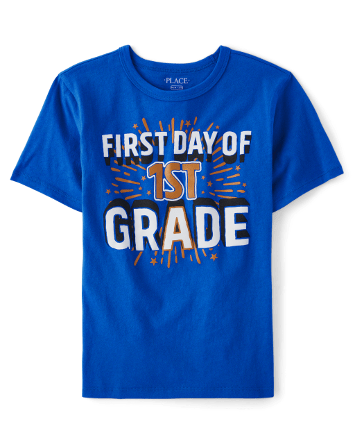 Camiseta con gráfico del primer día de 1.er grado para niños