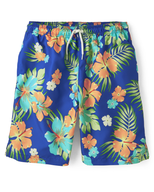 Mens Matching Family Tropical Swim Trunks