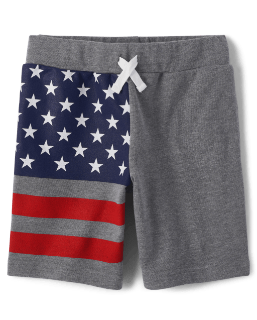 Shorts de rizo francés con la bandera estadounidense para niños