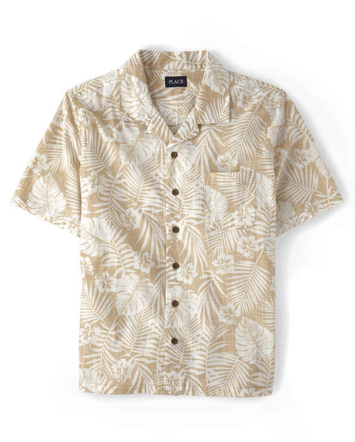Mens  Matching Family Tropical Button Down Shirt