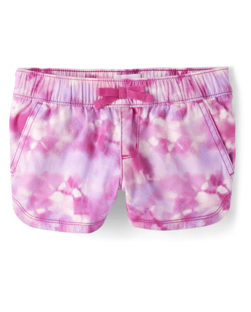 Shorts sin cierres de sarga con estampado para niñas