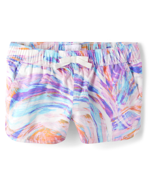 Shorts sin cierres de sarga con estampado para niñas