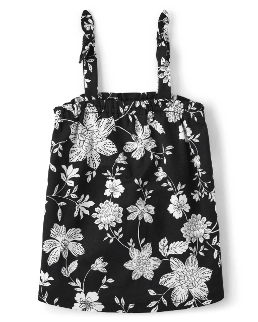 Niñitas Top sin mangas con lazo floral en los hombros