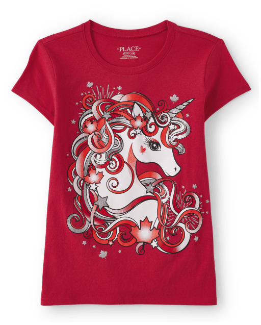 Girls Canada Unicorn Graphic Tee