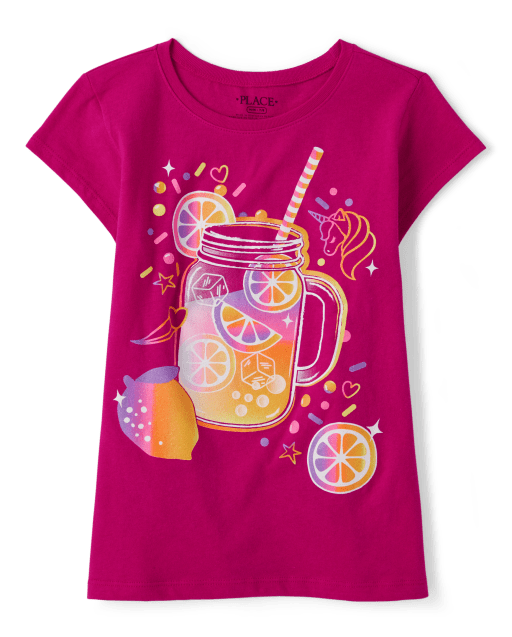 Camiseta con estampado de limonada para niñas