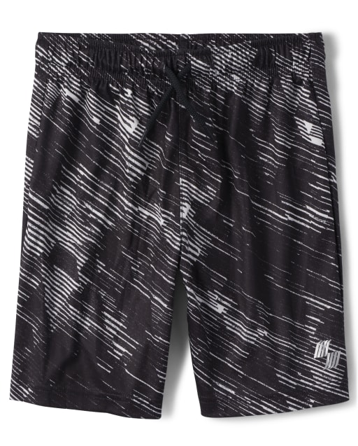 Shorts de baloncesto de rendimiento de malla con estampado para niños