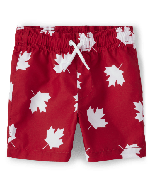 Baby And Toddler Boys Maple Leaf Swim Trunks