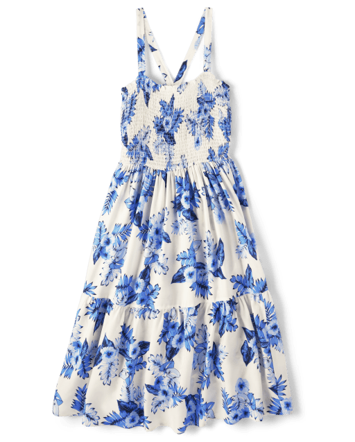 Womens Matching Family Floral Tiered Dress